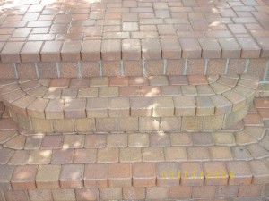 BRICK PAVER STEP AND PORCH, ROUND CORNERS