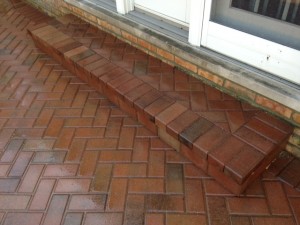 BRICK PAVER STEP, HERRINGBONE PATTERN