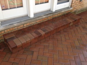 BRICK PAVER STEP, HERRINGBONE PATTERN